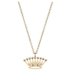 Crown Shape Pendant Necklace handcrafted in 14Kt Yellow Gold by Nicofilimon