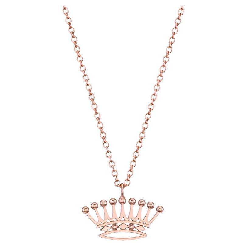 Crown Shape Pendant Necklace handcrafted in 18Kt Rose Gold by Nicofilimon