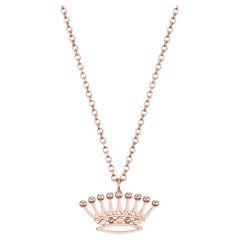Crown Shape Pendant Necklace handcrafted in 18Kt Rose Gold by Nicofilimon