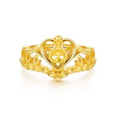 Crown Shape Ring 24 Karat Yellow Gold