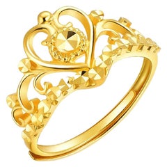 Crown Shape Ring 24 Karat Yellow Gold