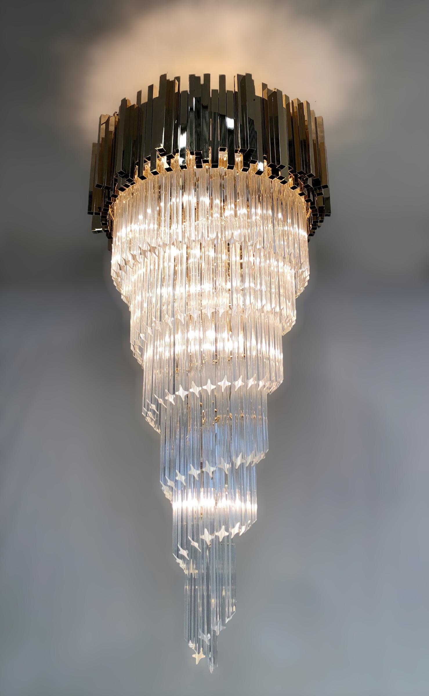 Modern Crown Spiral Chandelier by Fabio Ltd For Sale