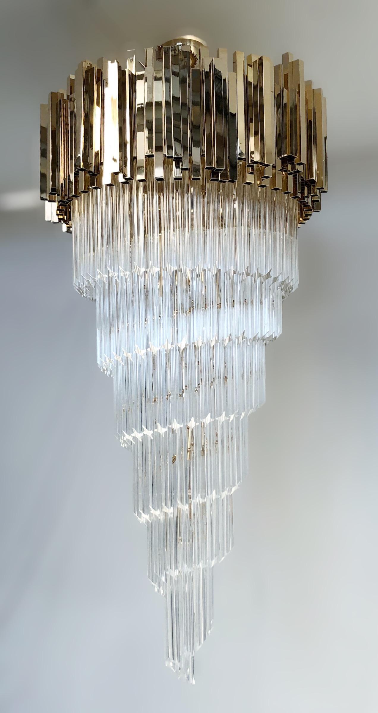 Italian Crown Spiral Chandelier by Fabio Ltd For Sale