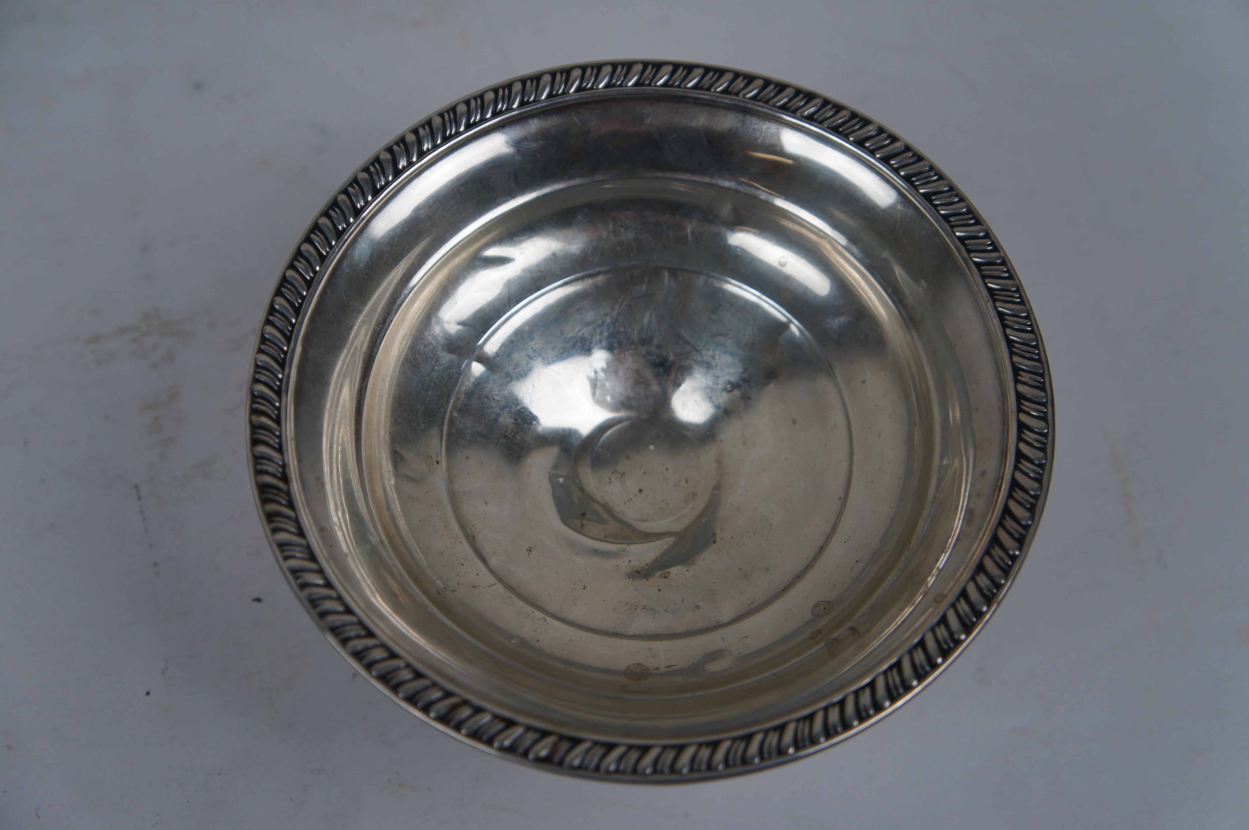 Crown Sterling Silver Footed Pedestal Compote Bon Dish & Salt Shaker 182g 7