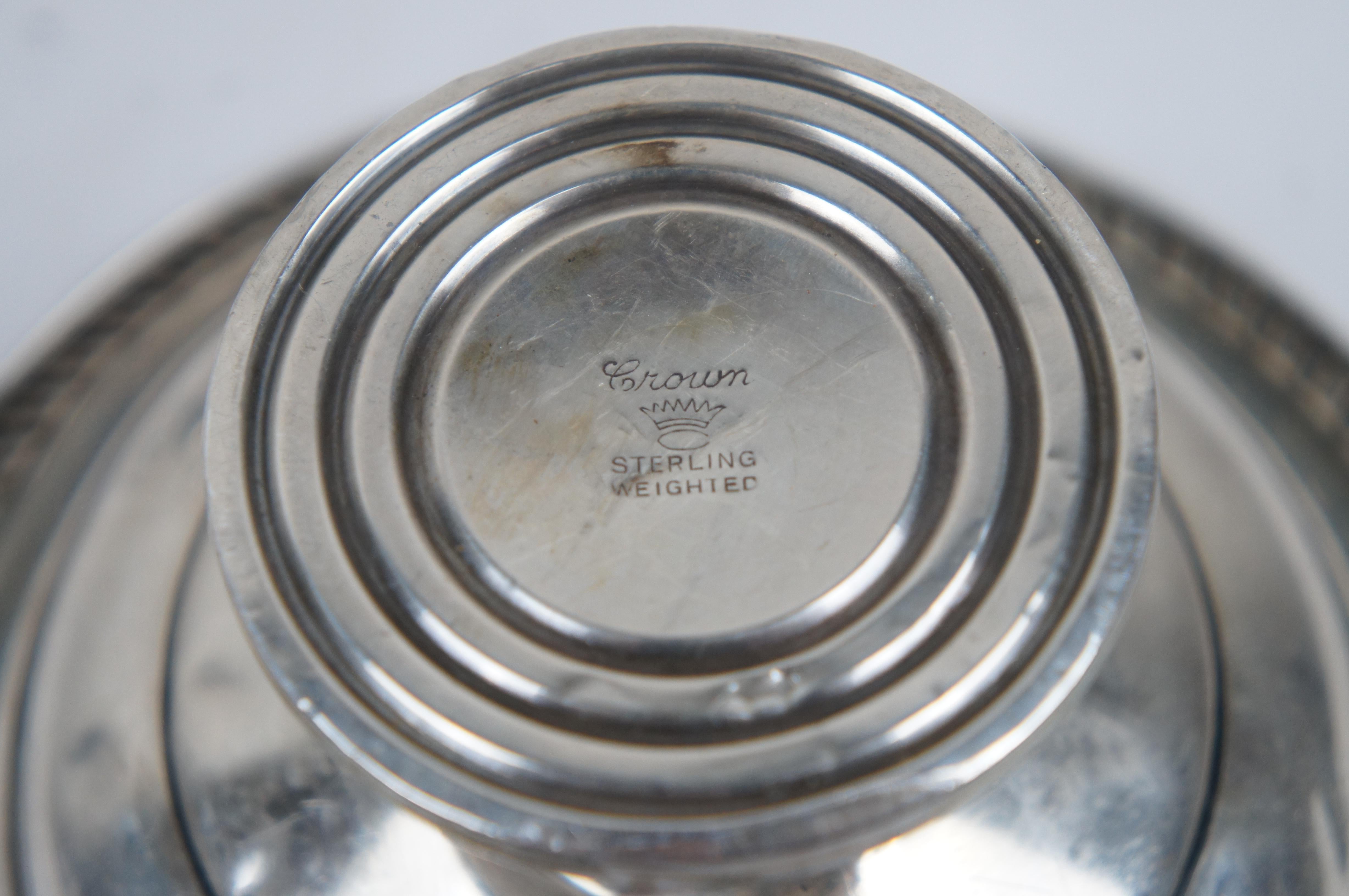 Crown Sterling Silver Footed Pedestal Compote Bon Dish & Salt Shaker 182g 2