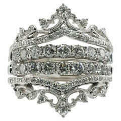 Crown Tiara Diamond Ring 14K White Gold FD 1.76 TDW