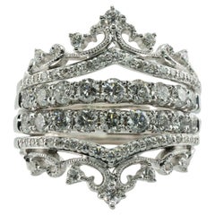 Crown Tiara Diamond Ring 14K White Gold FD 1.76 TDW