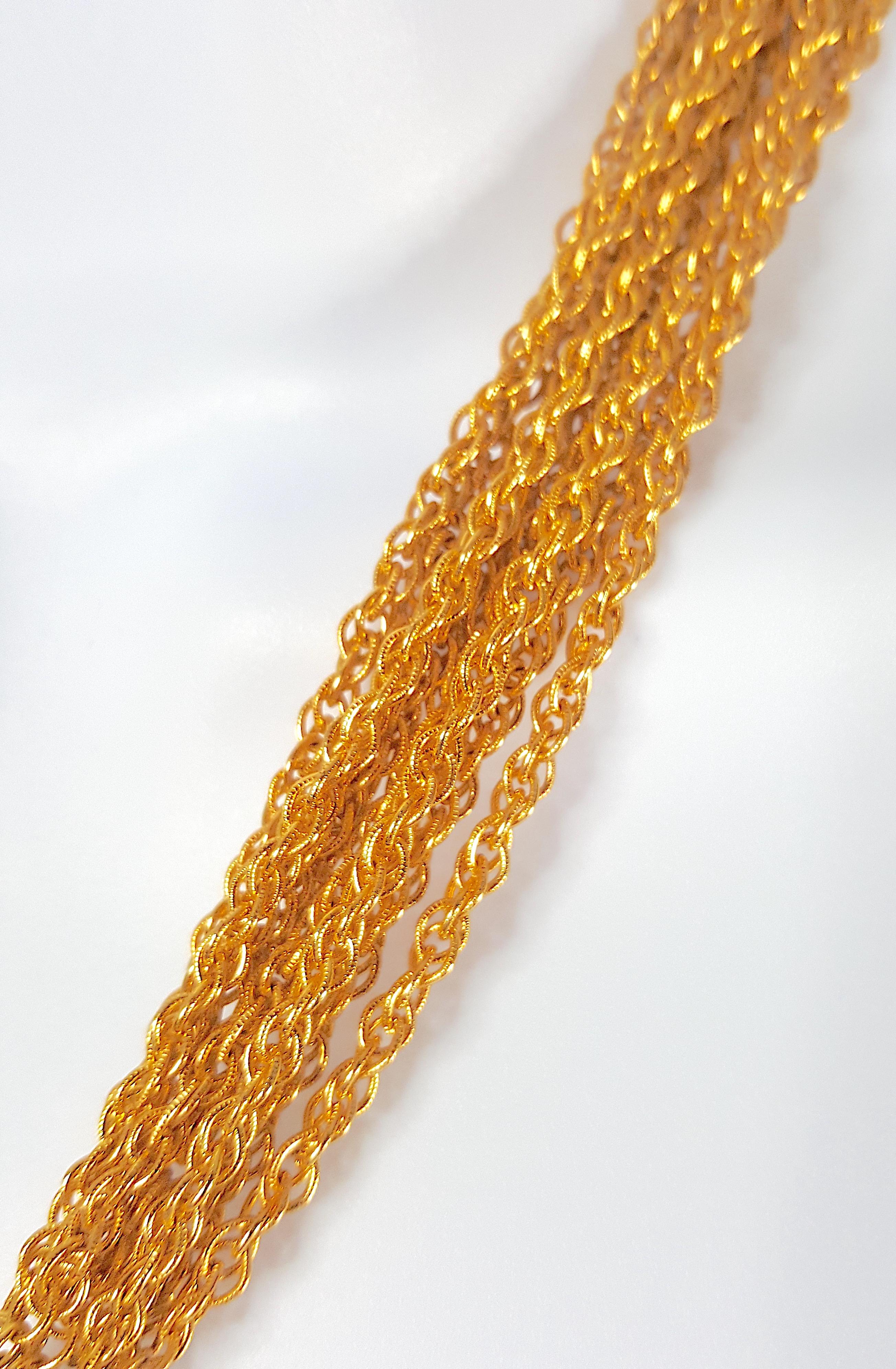 Trifari Alfred Philippe Chausssures-Sautoir DemiParure texturée à chaîne lourde en or jaune Unisexe en vente