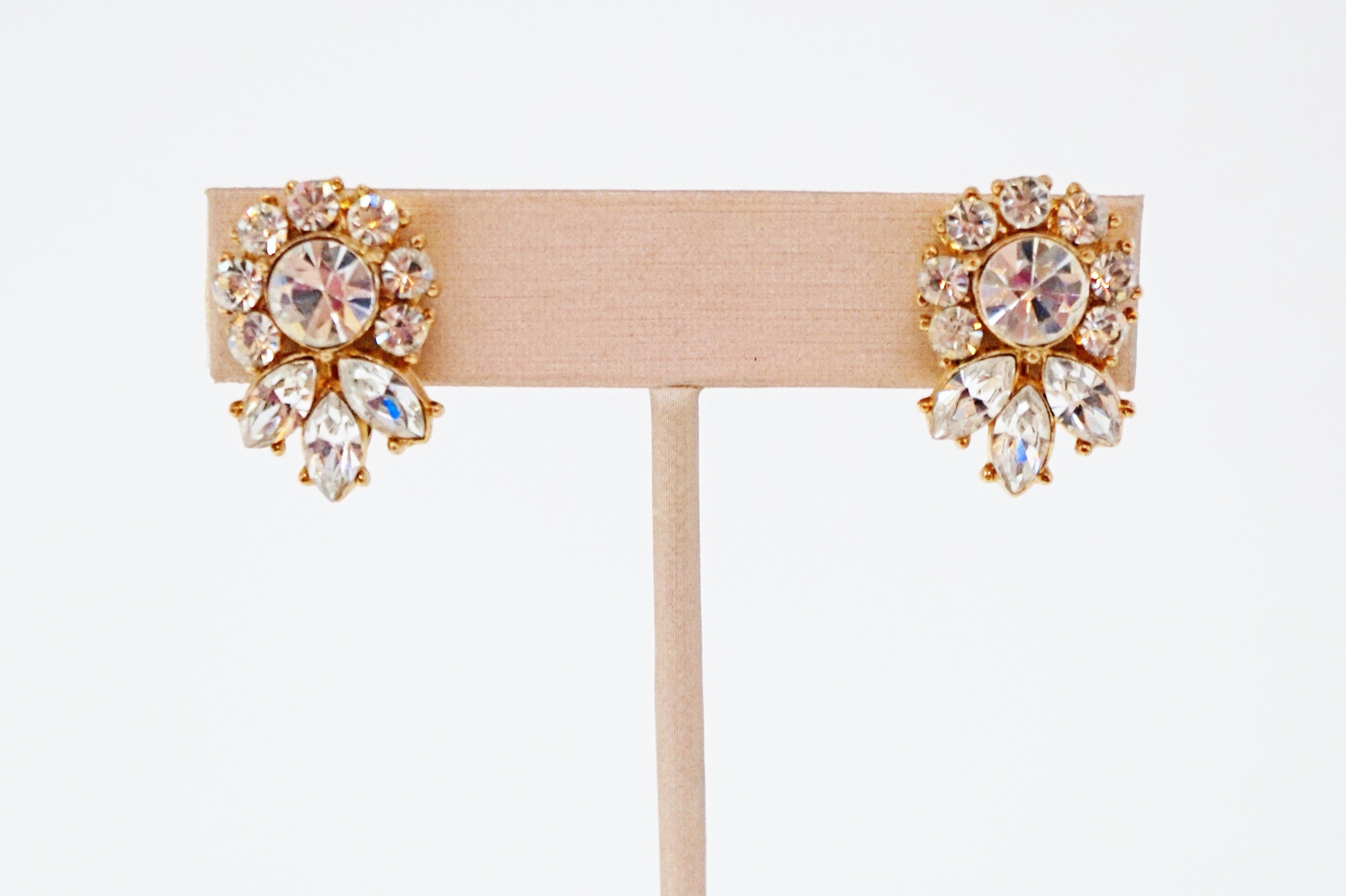 Crown Trifari Crystal Demi-Parure Bracelet and Earring Set, Signed, circa 1950 7