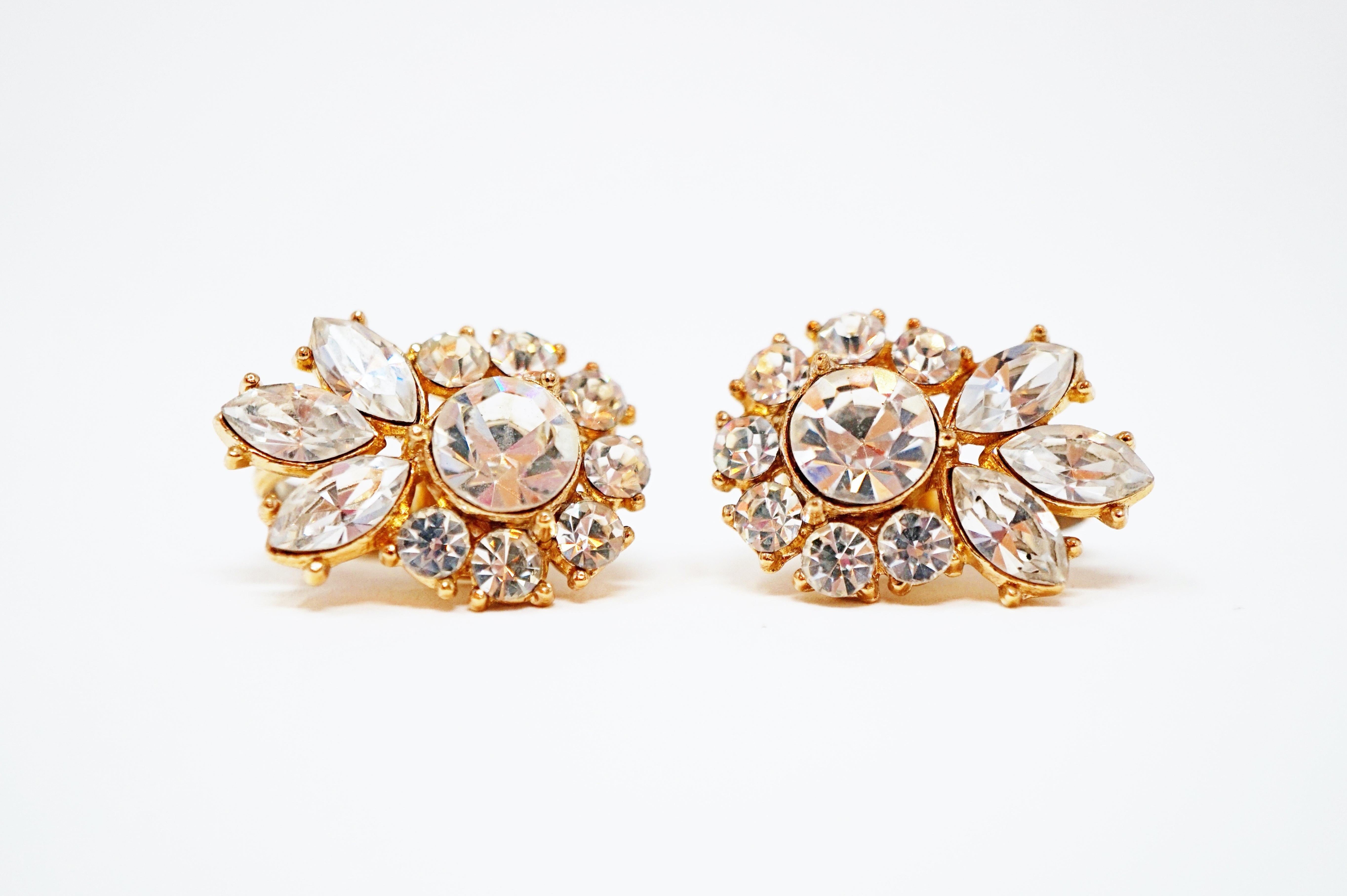 Crown Trifari Crystal Demi-Parure Bracelet and Earring Set, Signed, circa 1950 10
