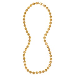 Crown Trifari Gold Coin Disc Necklace, circa 1960, Signed