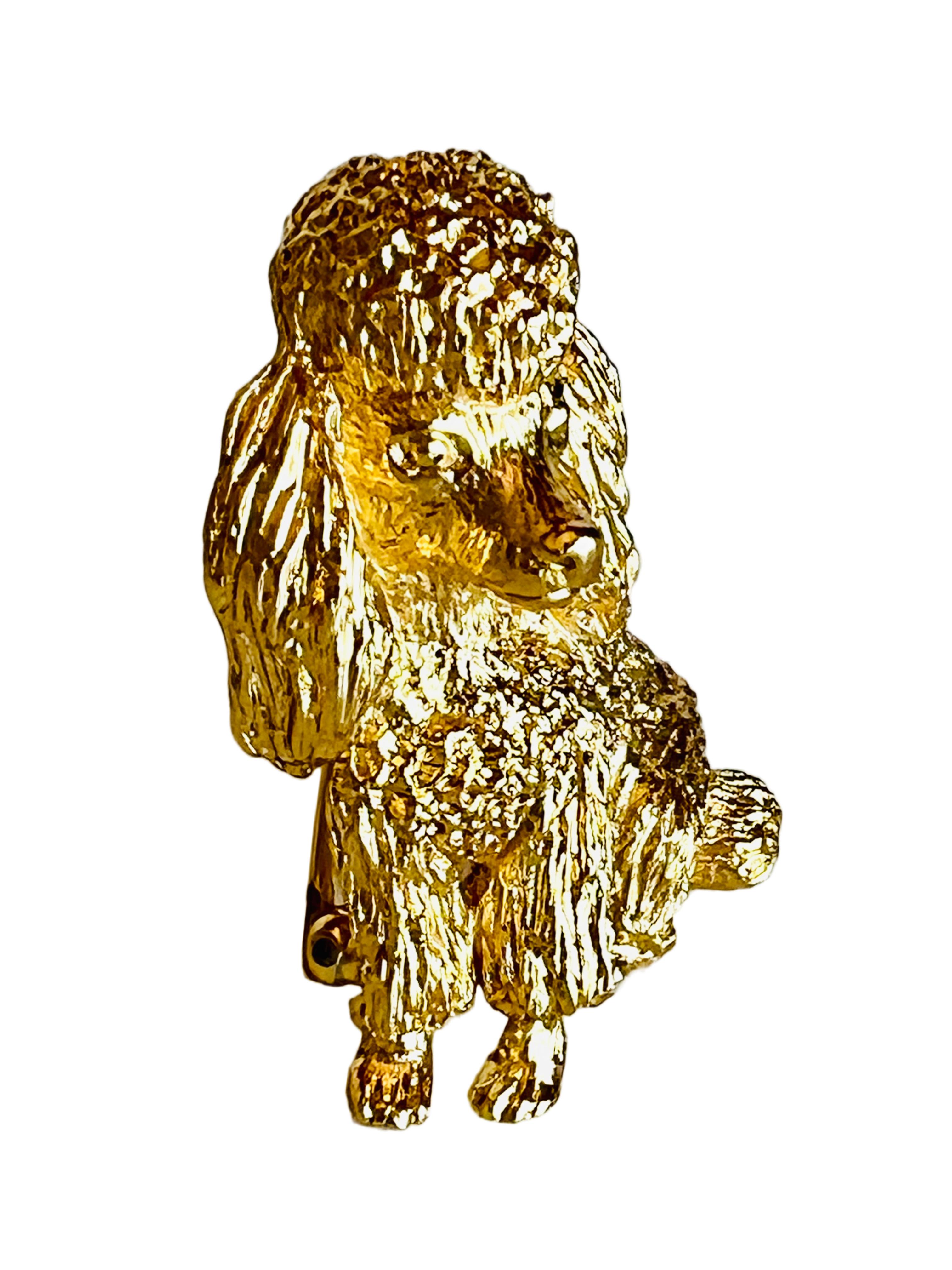 Crown Trifari Or Caniche Broche Chien Broche 1