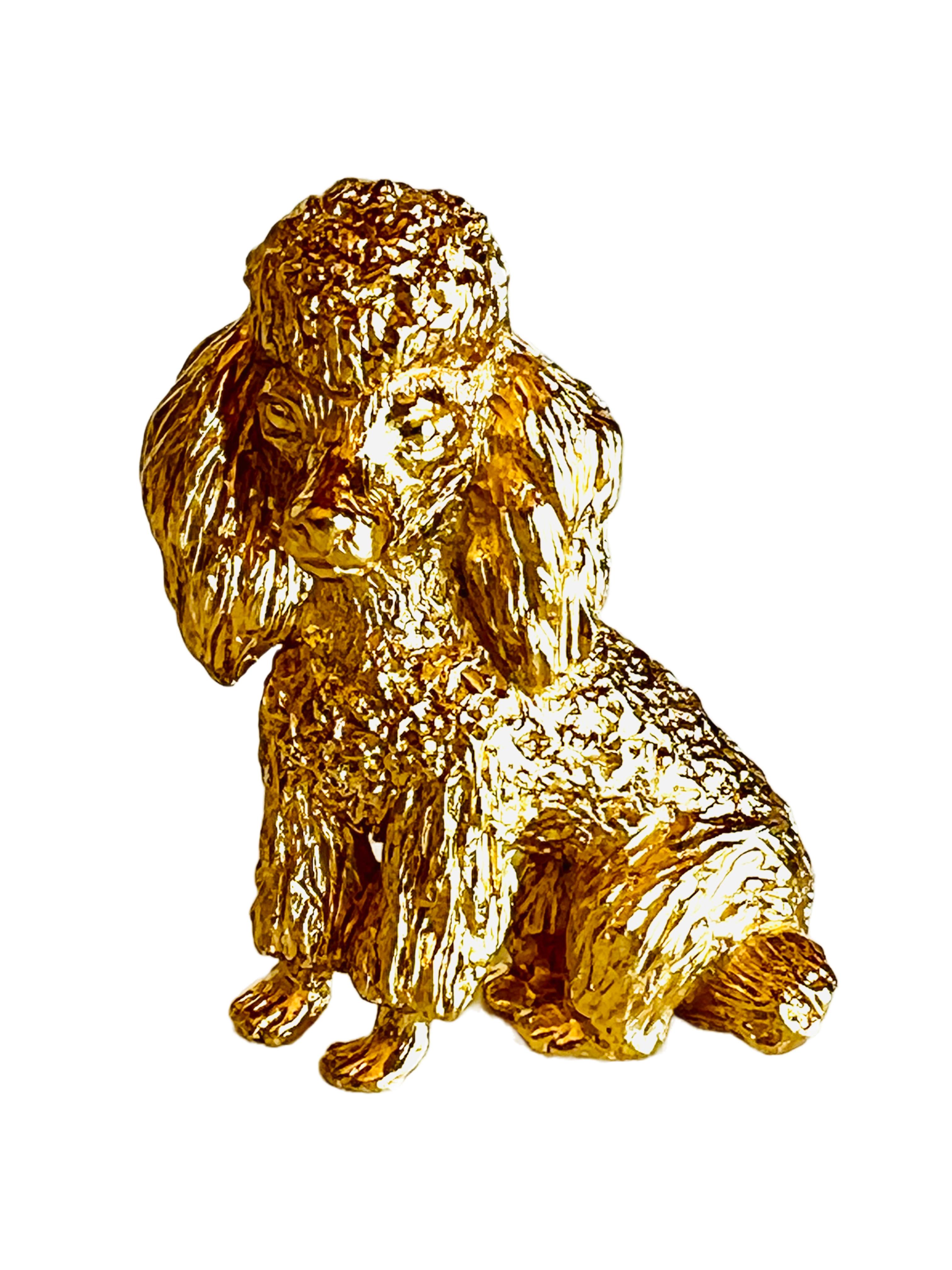 Crown Trifari Or Caniche Broche Chien Broche 3