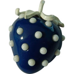 Crown Trifari Lucite Ladybug, Mushroom and Strawberry Trio Brooch Pins Estate