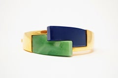 Crown Trifari Mod Gilded Bangle Bracelet with Resin Detail, circa 1960s