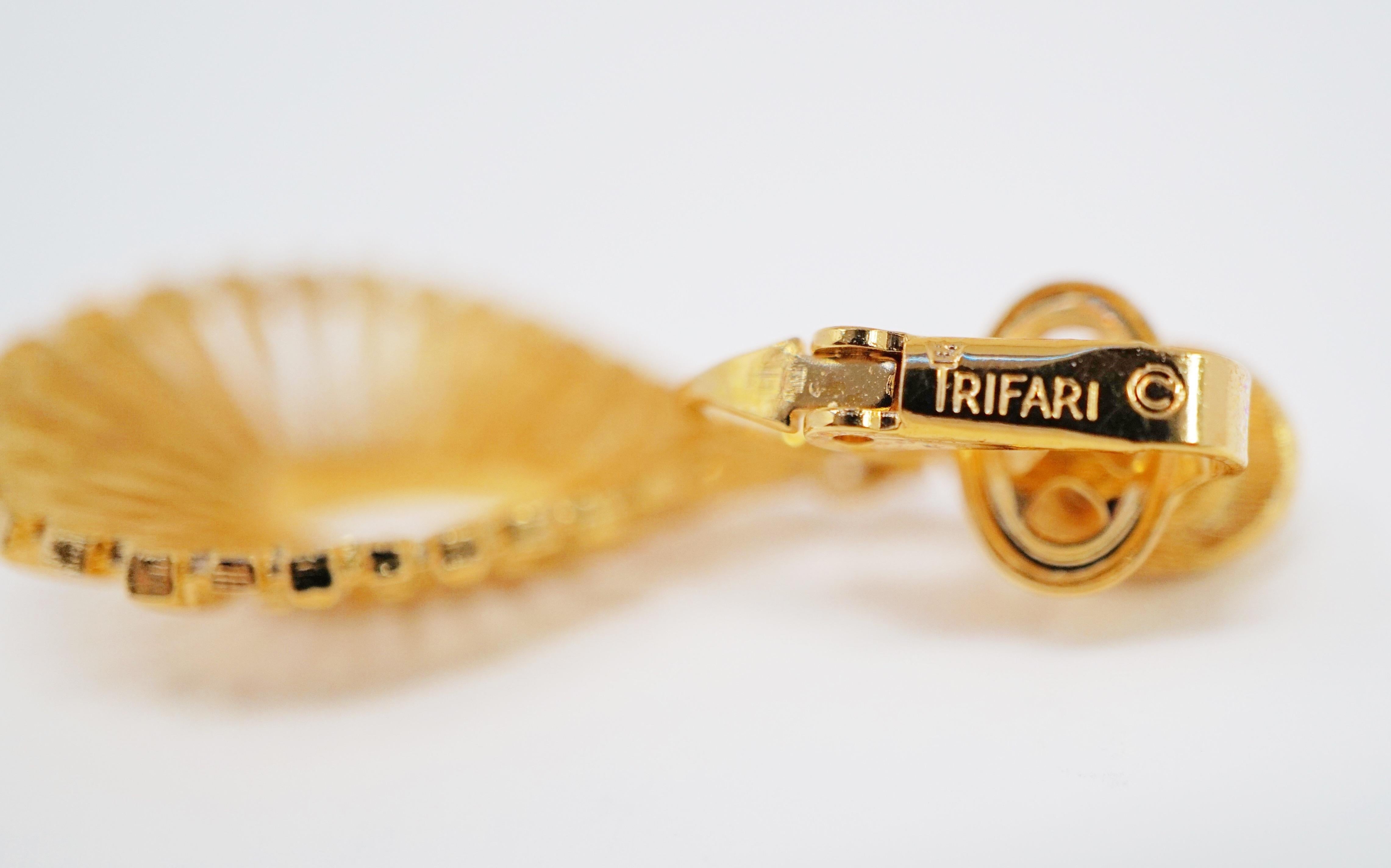 trifari earrings clip on