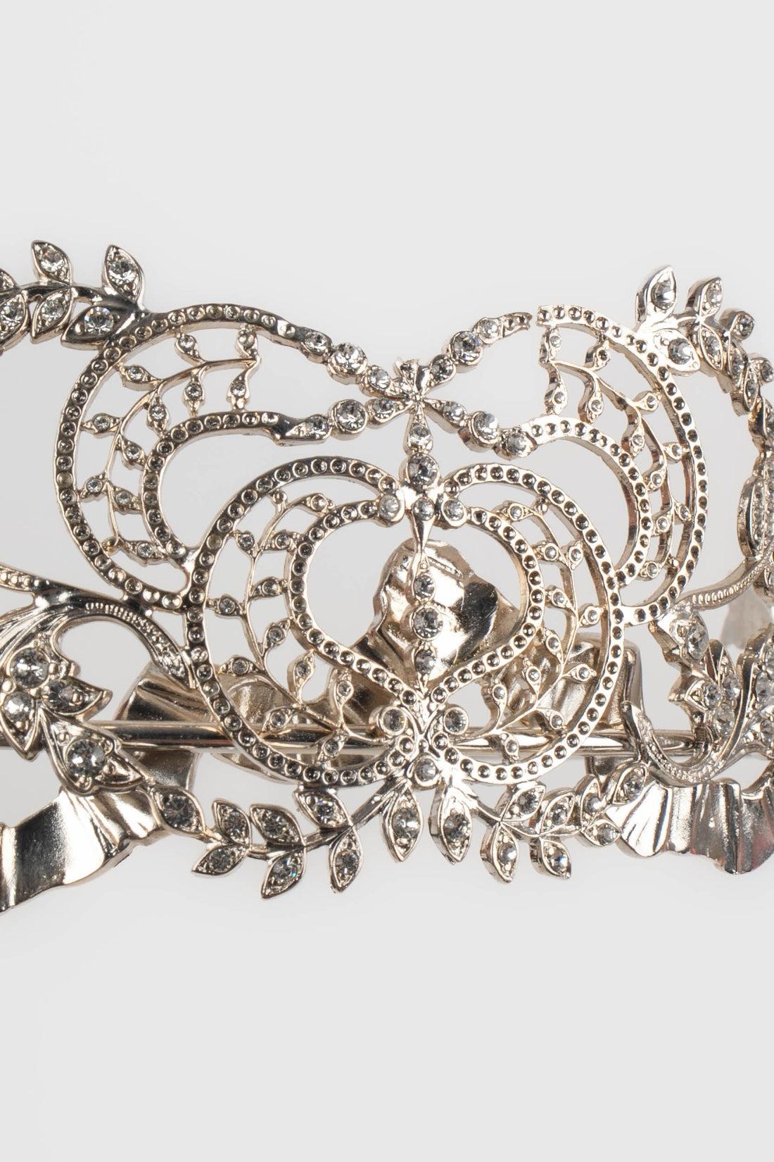Bijoux de tête en métal argenté Crown Unknown en vente 2
