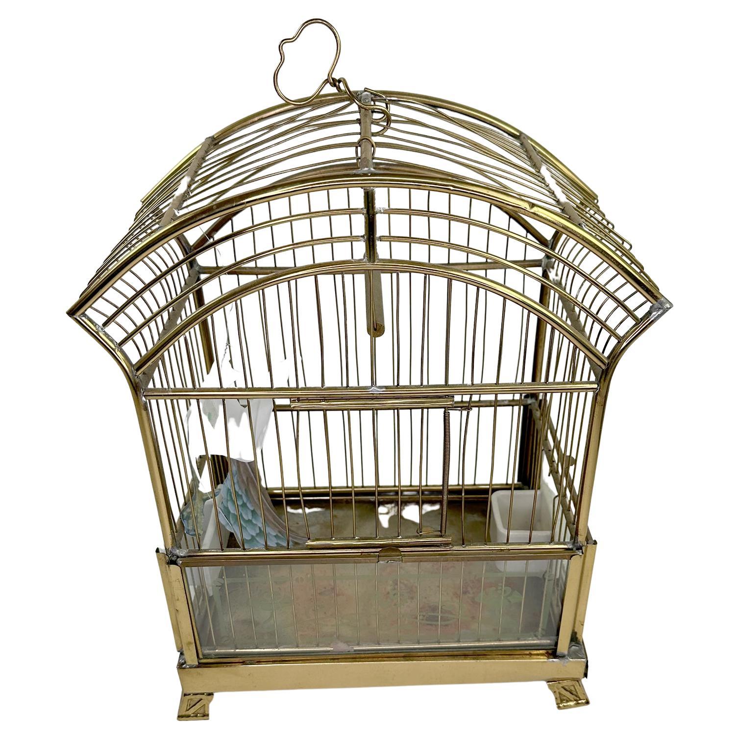 Bird Cage, Brass with Bird – Dollhouse Junction