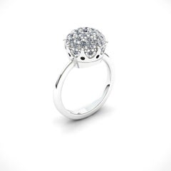 Crown White Diamond Eleganter Ring aus 18 Karat Weißgold für Sie für Ihn