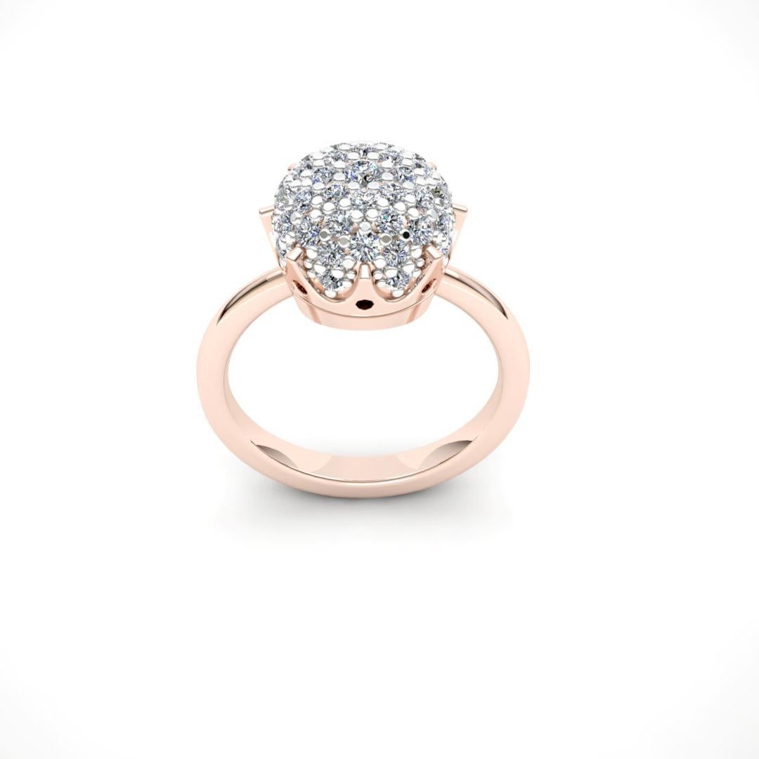 Modern Crown White Diamond  Elegant White 18K Gold Ring for Her for Him For Sale