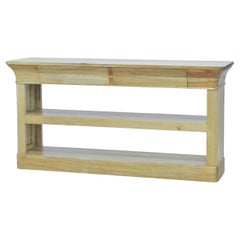 Crowned Modern Console Table in Natural Fruitwood