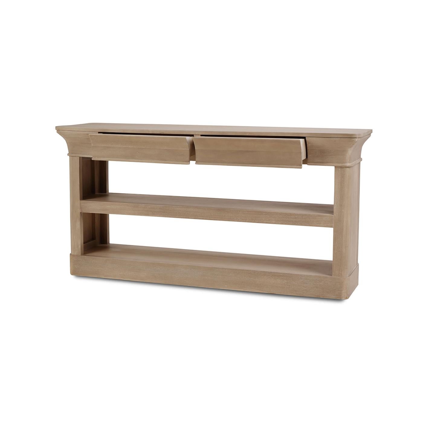 Mid-Century Modern Crowned Modern Console Table in Sandbar For Sale