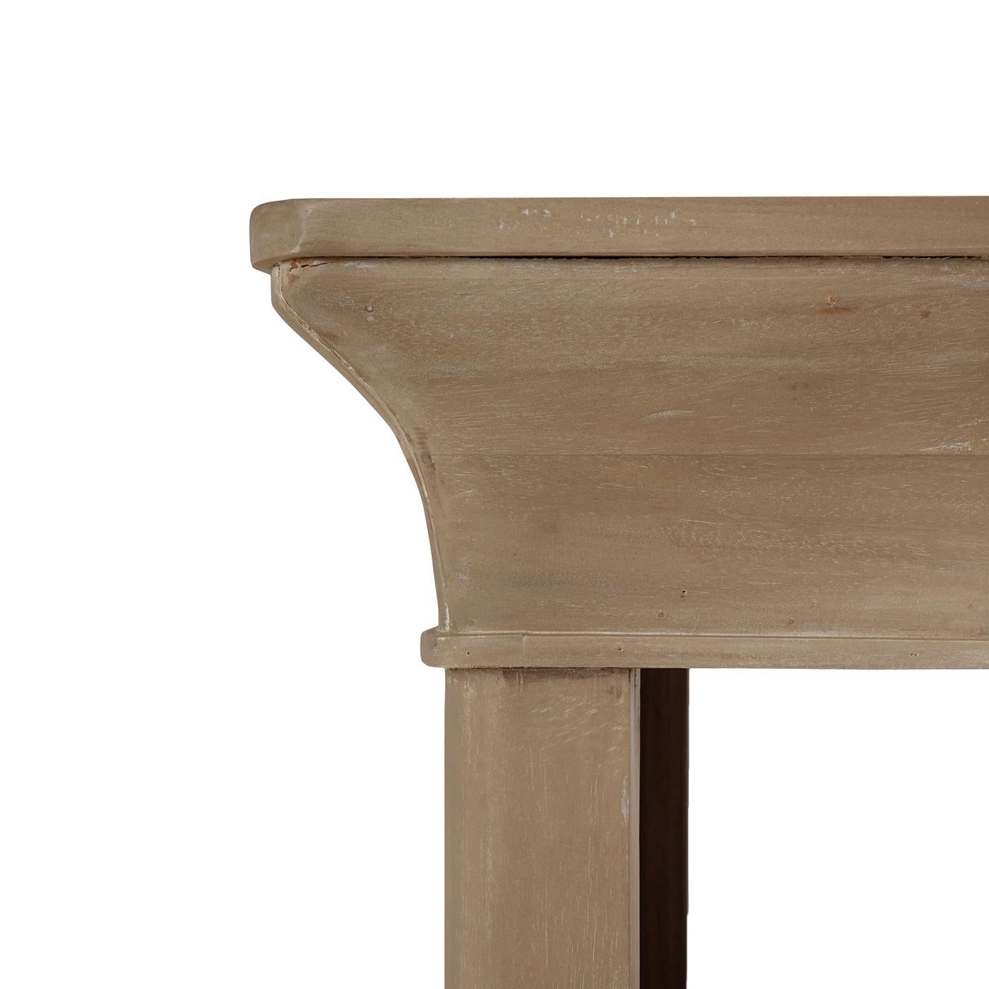 Wood Crowned Modern Console Table in Sandbar For Sale