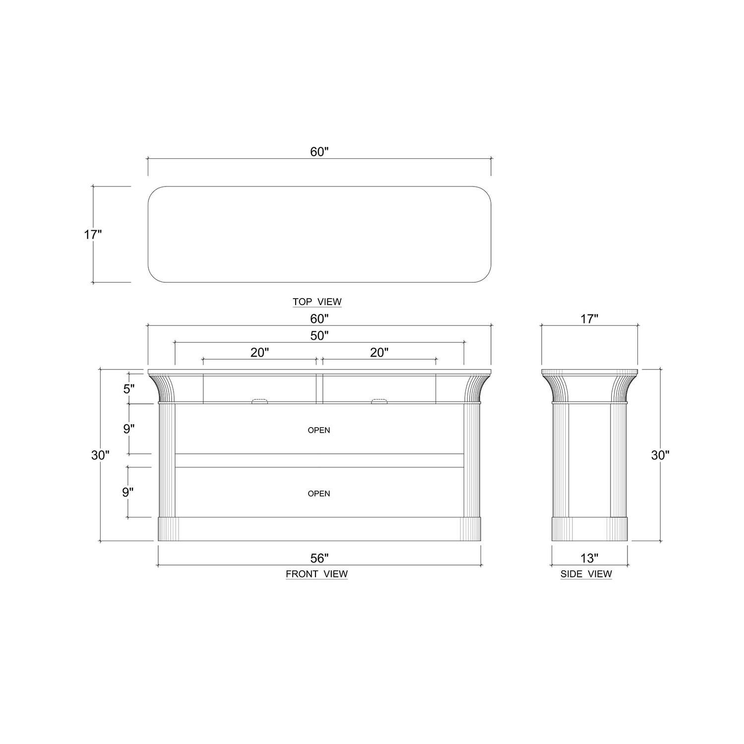 Crowned Modern Console Table in Sandbar For Sale 1