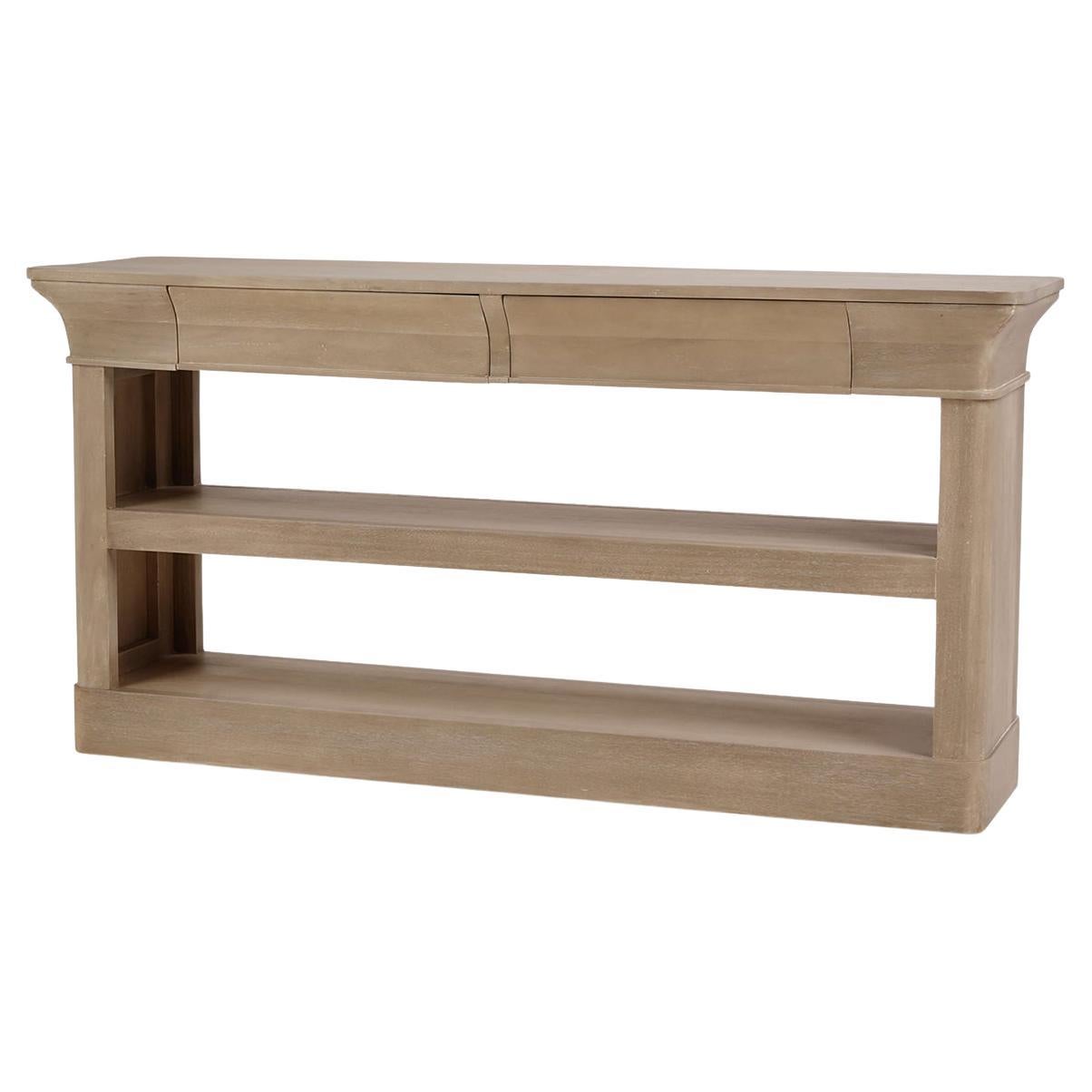 Crowned Modern Console Table in Sandbar For Sale