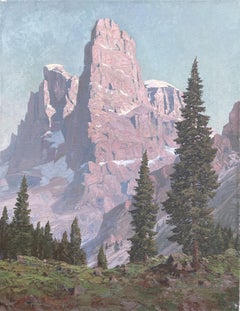 Crozzon di Brenta, Dolomiti Italiane, Olio su tela, 1930 circa - Dipinti Antichi