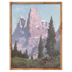 Crozzon di Brenta, Dolomiti Italiane, Olio su tela, 1930 circa - Dipinti Antichi