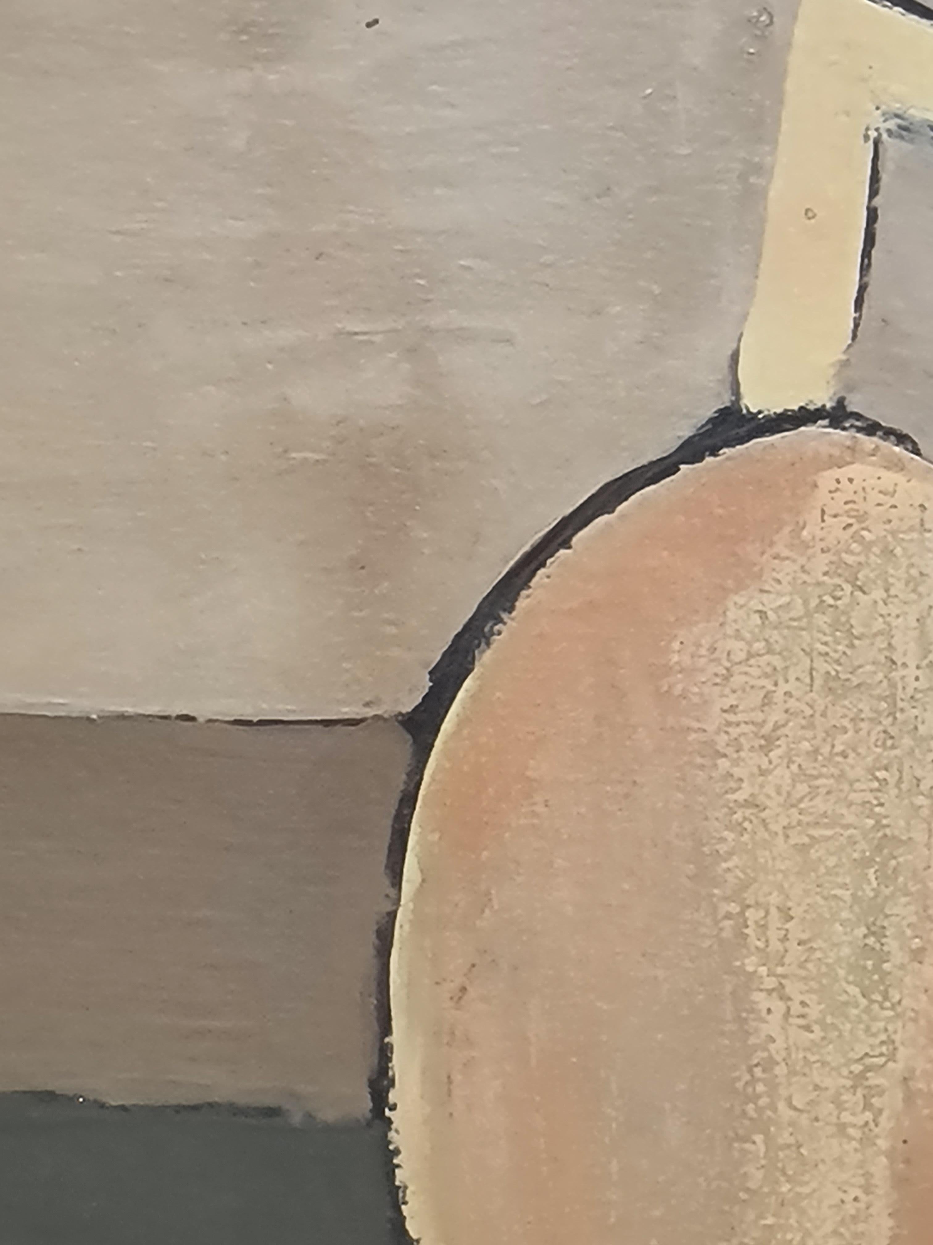 Französischer Kubist Öl und Acryl auf Karton, Le Mannequin, nach Giorgio De Chirico im Angebot 1