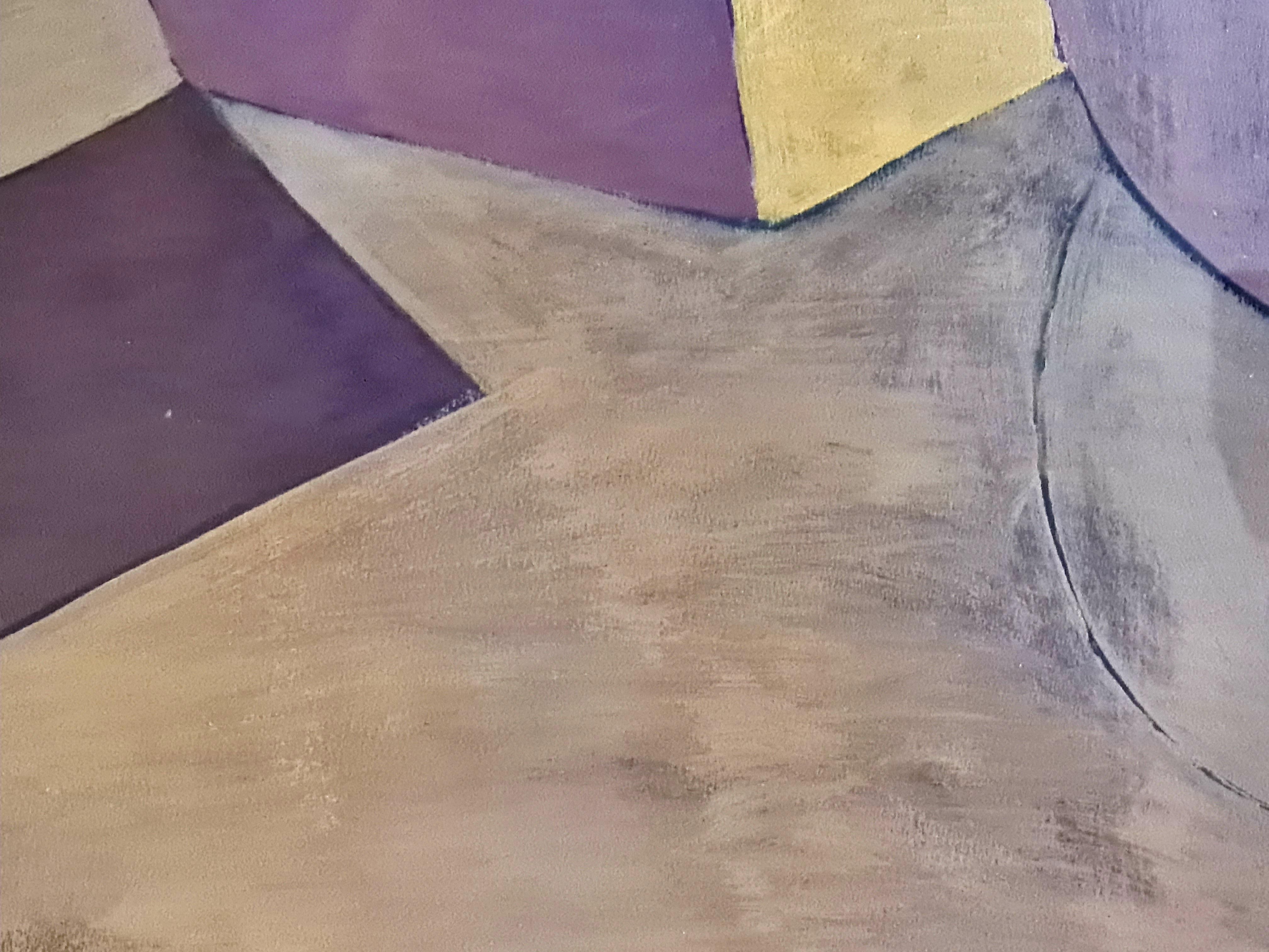 Acrilico cubista e olio su tavola nella forma moderna di un ritratto stilizzato dell'artista francese Créqule. Firmato in basso a destra. Il quadro è presentato in una cornice di legno patinato con vetro.

Lo stile è molto moderno, con i suoi piani