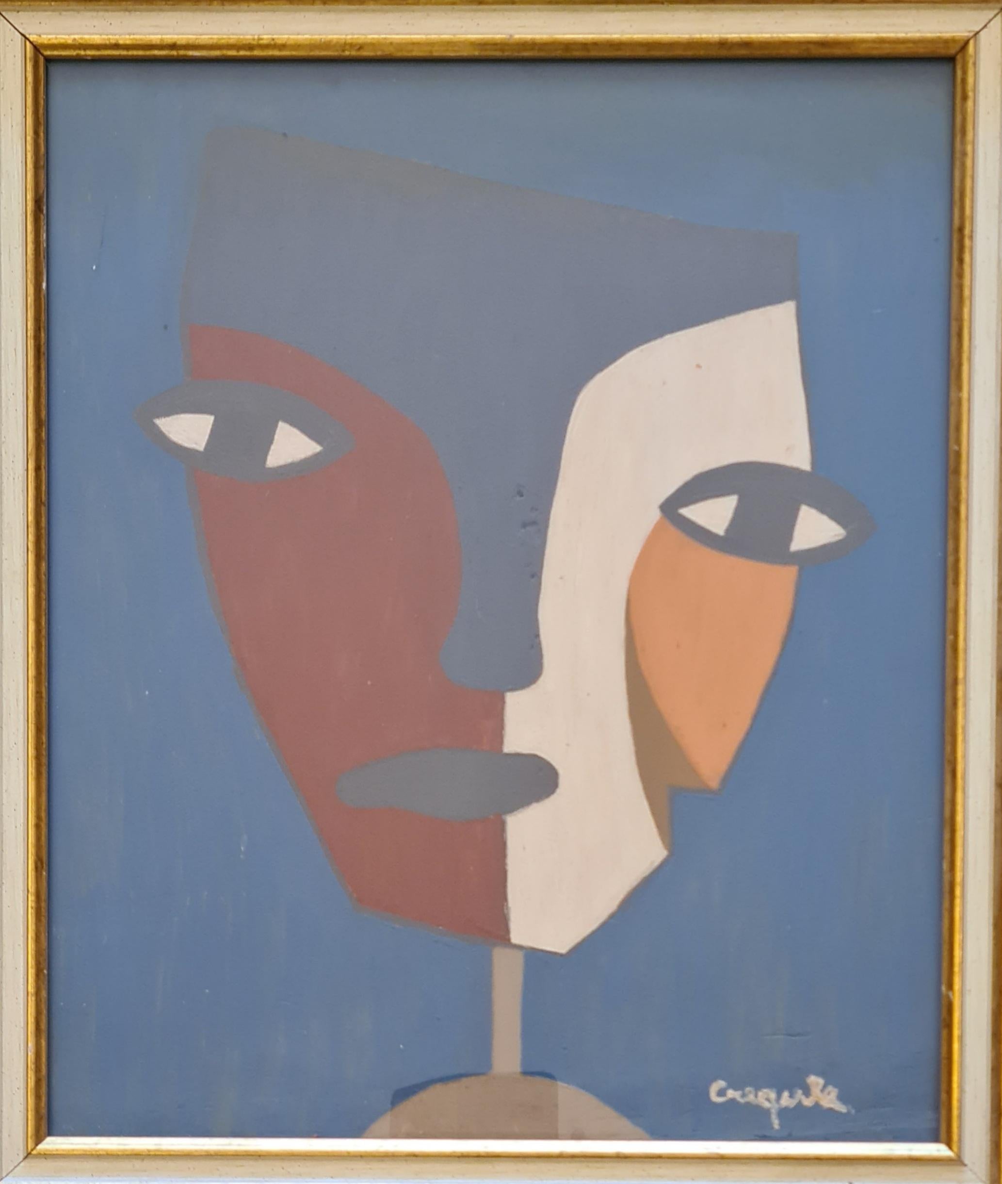 Créqule  Portrait Painting - La Masque Africain, Hommage to Picasso and the European Modernists.