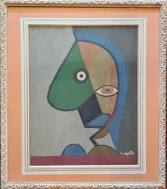 Le Nez. Cubist Oil and Acrylic on Board.