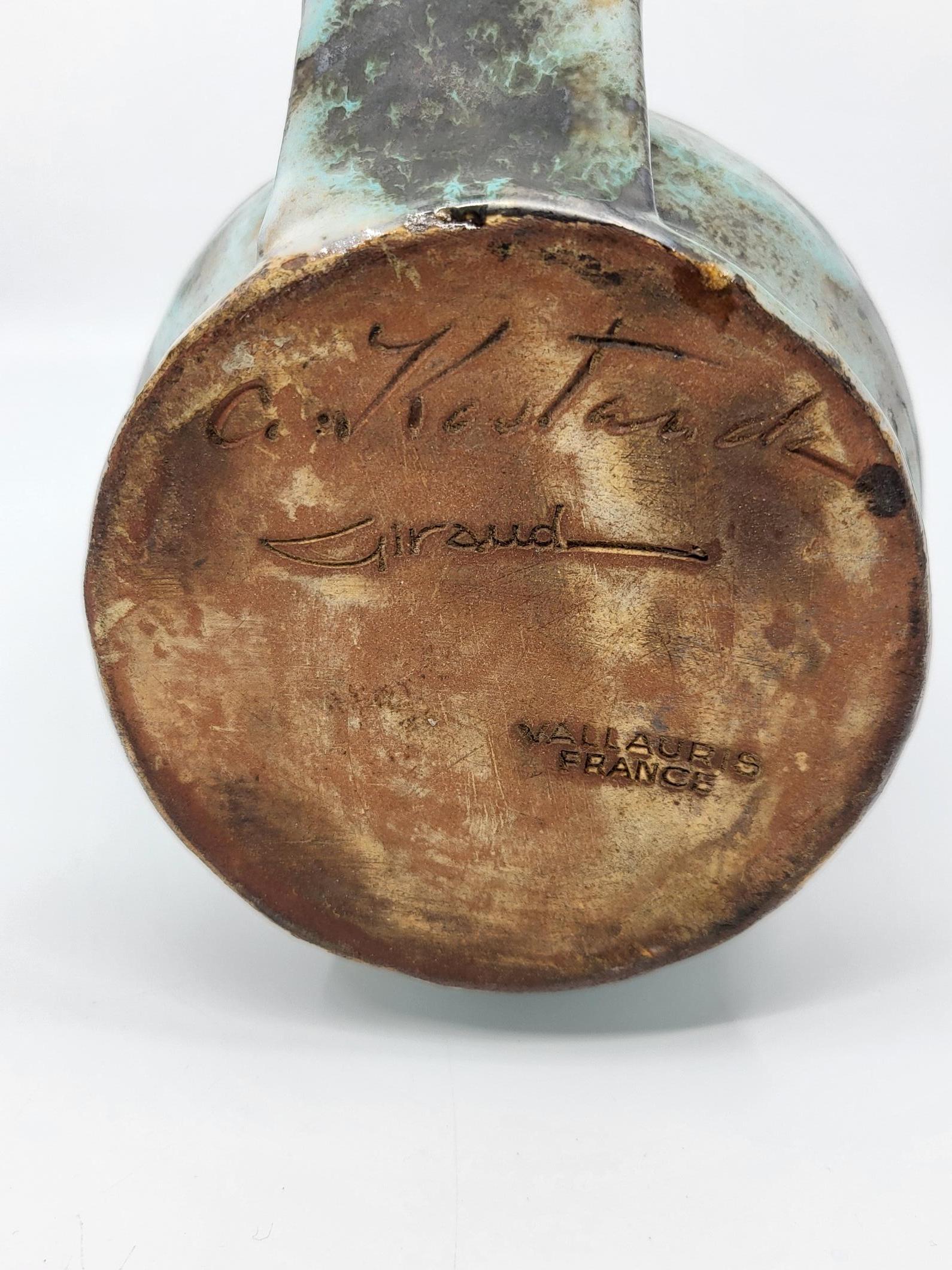 Cruche Alexandre Kostanda, Louis Giraud en grès  Vallauris French Riviera  1940 For Sale 6