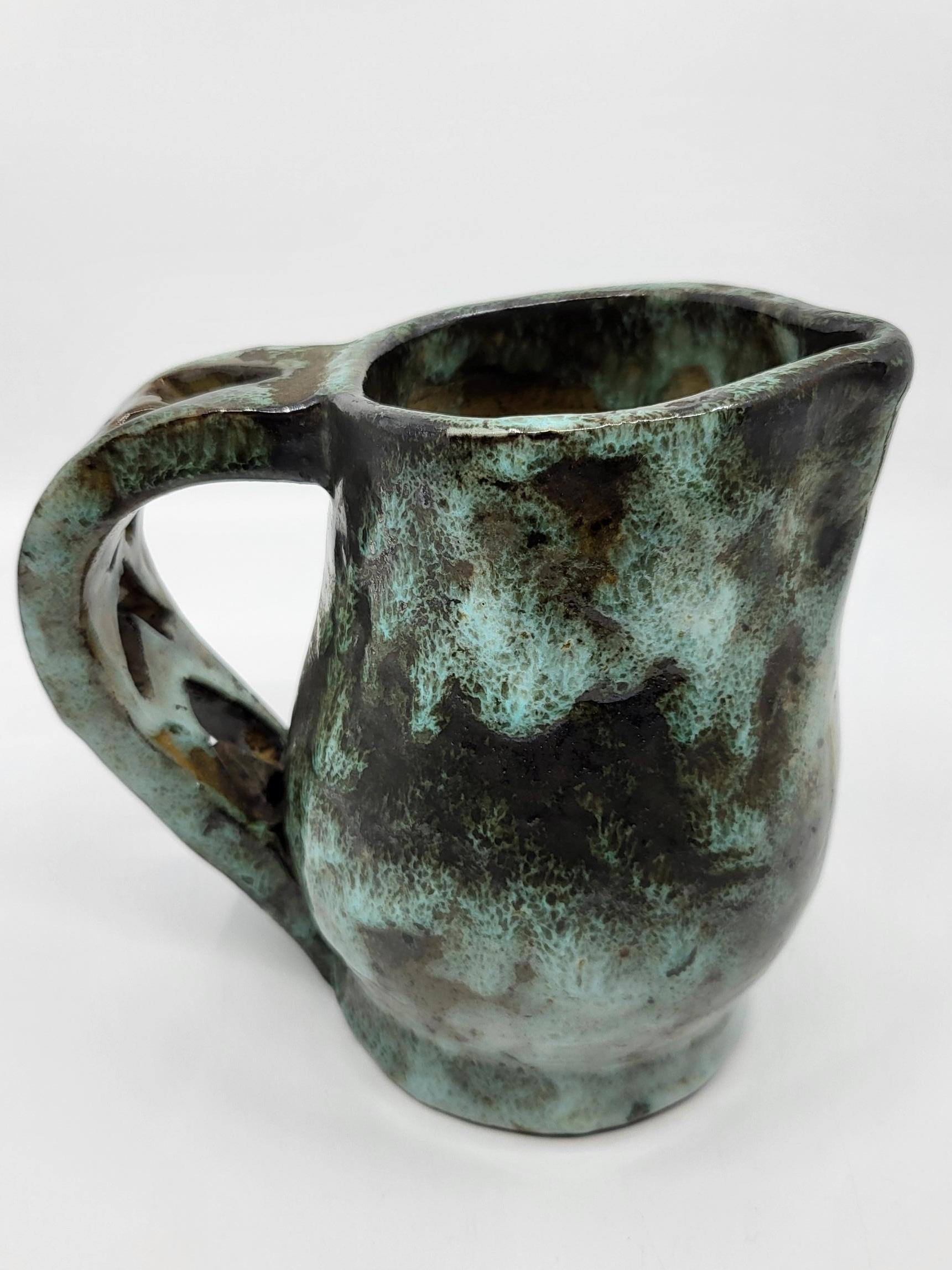 Sandstone Cruche Alexandre Kostanda, Louis Giraud en grès  Vallauris French Riviera  1940 For Sale