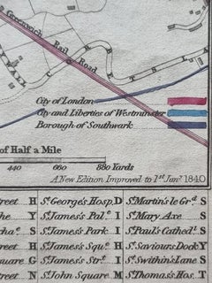 Cruchley's New Plan of London - 1840 Edition  Origi folding map
