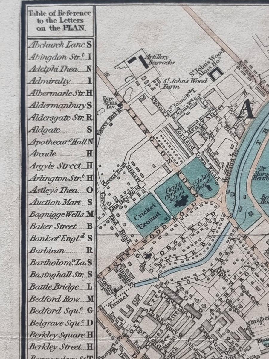 Louis-Philippe Nouveau plan de Londres de Cruchley - Édition 1840  Carte pliante origi en vente