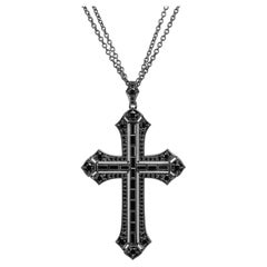 Collana in oro bianco 18 carati con diamante nero