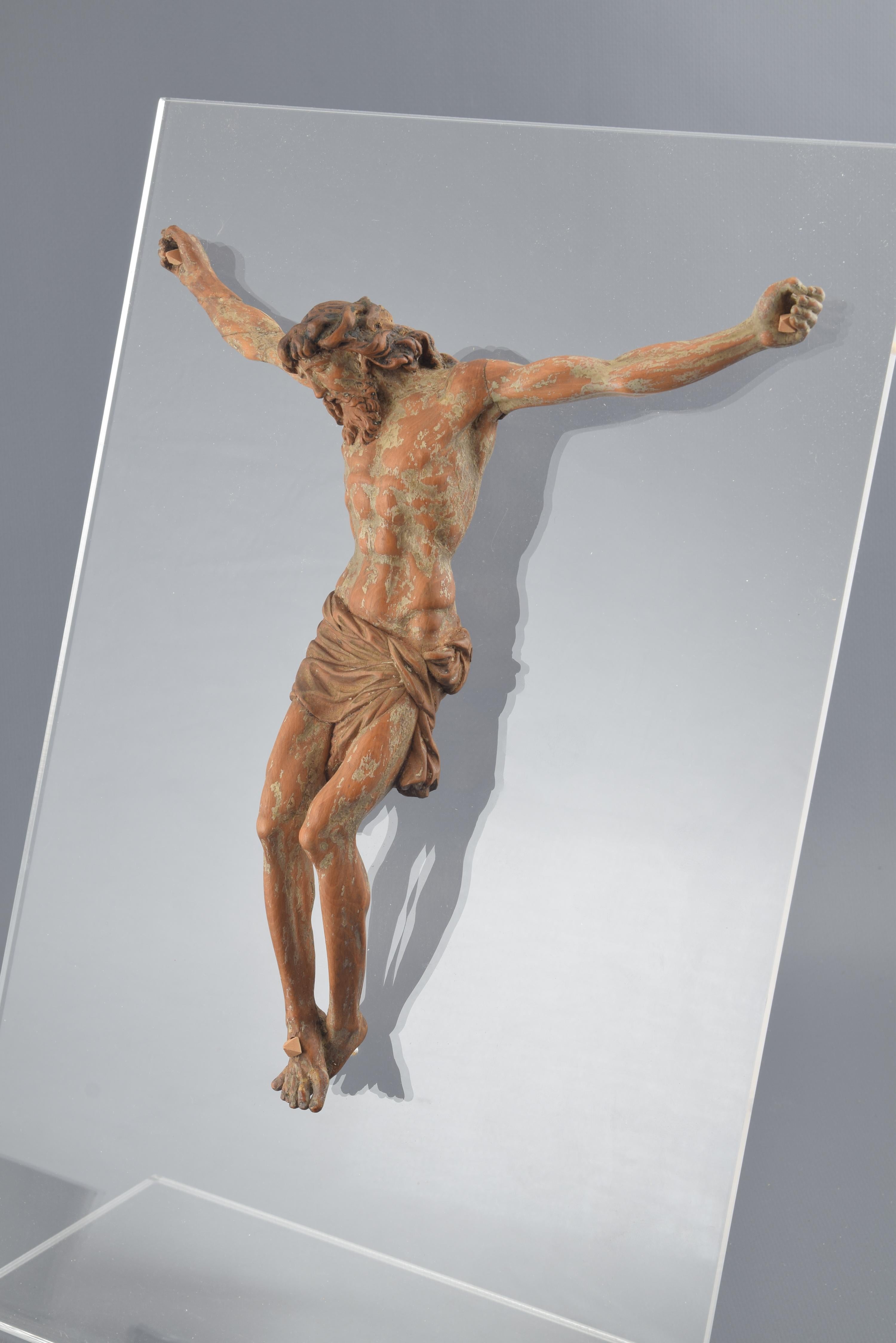 THIS ITEM CANNOT BE EXPORTED OUTSIDE OF SPAIN.
Crucified Christ. Carved boxwood. Attributed to Juan de Juni (France, 1506-Valladolid, 1557) or workshop, Spain, towards the end of the 16th century.
Inexportable work.
Crucified Christ made in carved