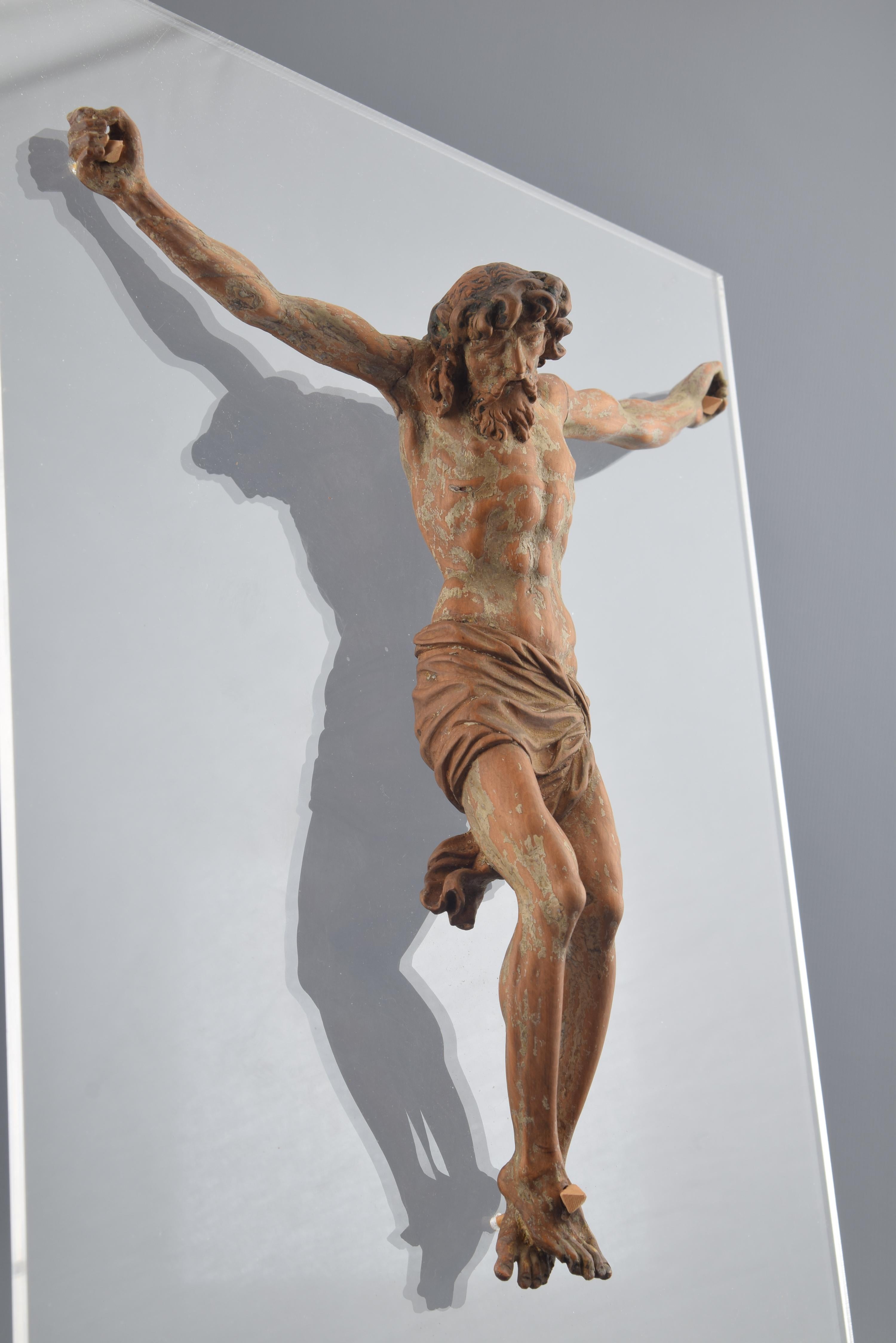 Spanish Crucified Christ, boxwood, Attributed to Juan de Juni or workshop, ca late 16thc