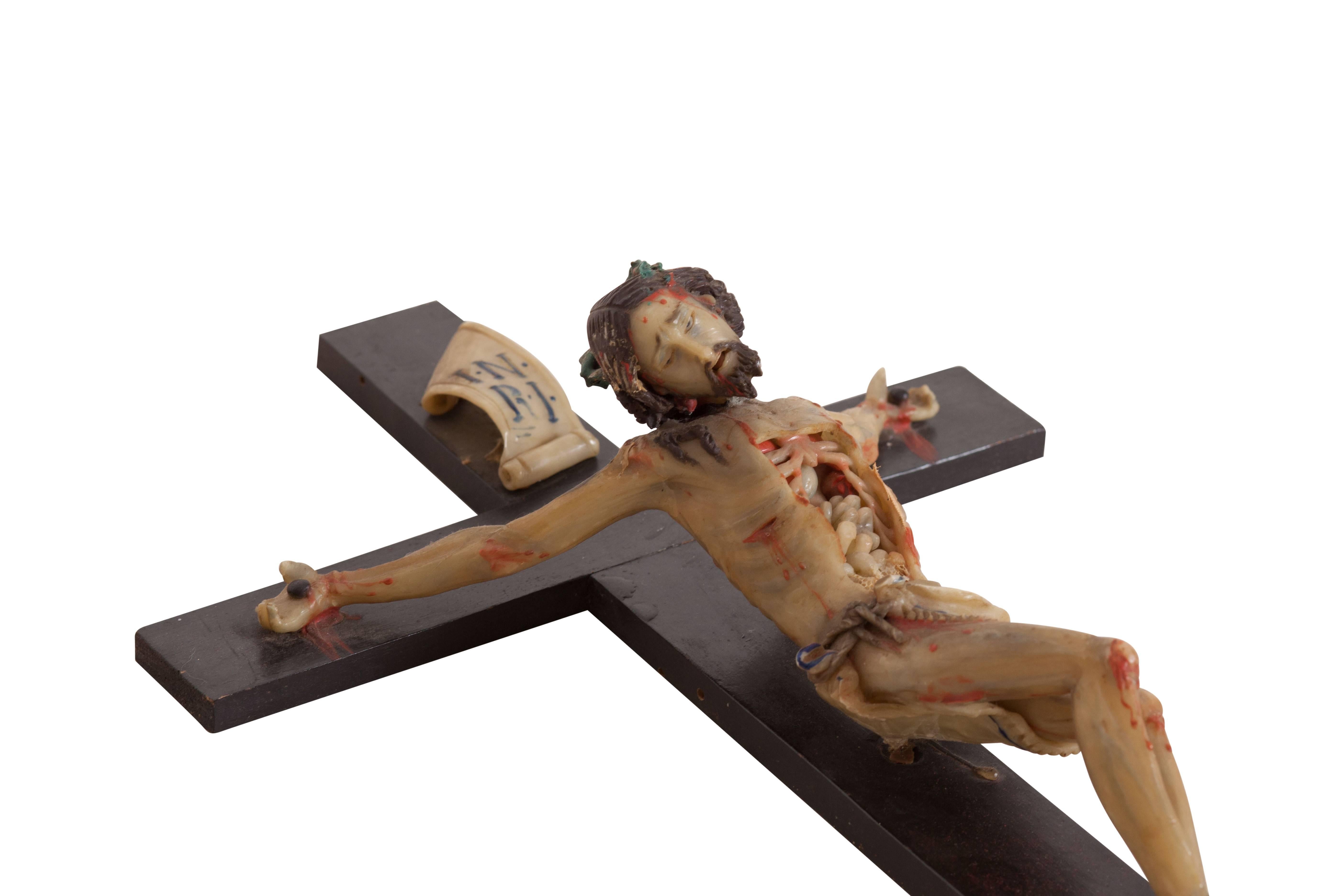 Mid-20th Century Crucified Sculpture of Christ For Sale