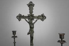 Crucifix and Pair of Candlesticks by P.L. Vombach, Germany 19th century