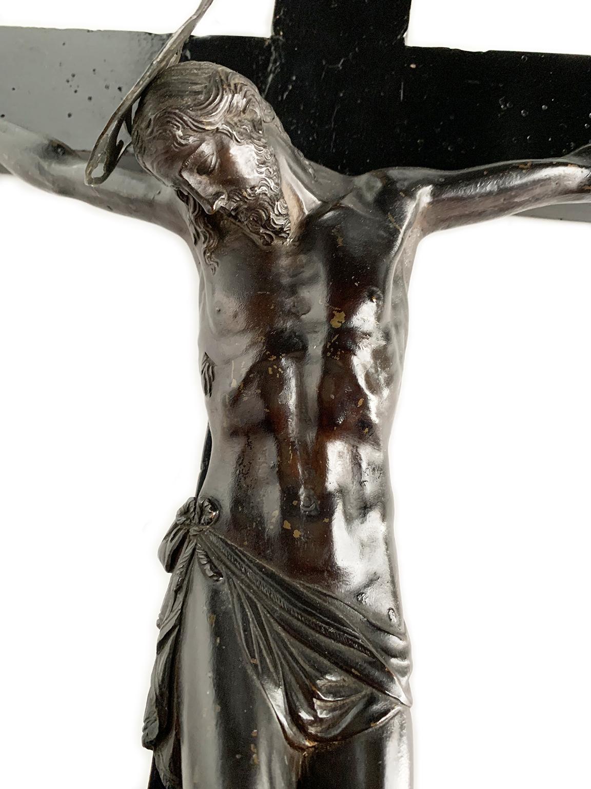 Bronzo Crucifix, Bronze, iron, and wood, Lombardy, mid-17th century in vendita