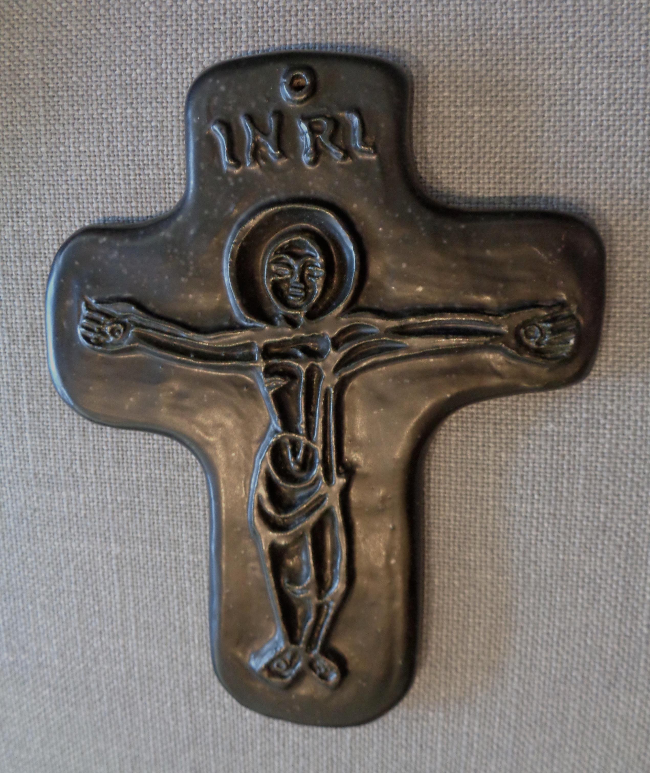 Glazed Crucifix by Georges Jouve For Sale