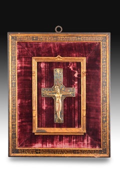 Crucifix ‘Corpus Christi’ Neogothic Frame, 20th Century, Limoges