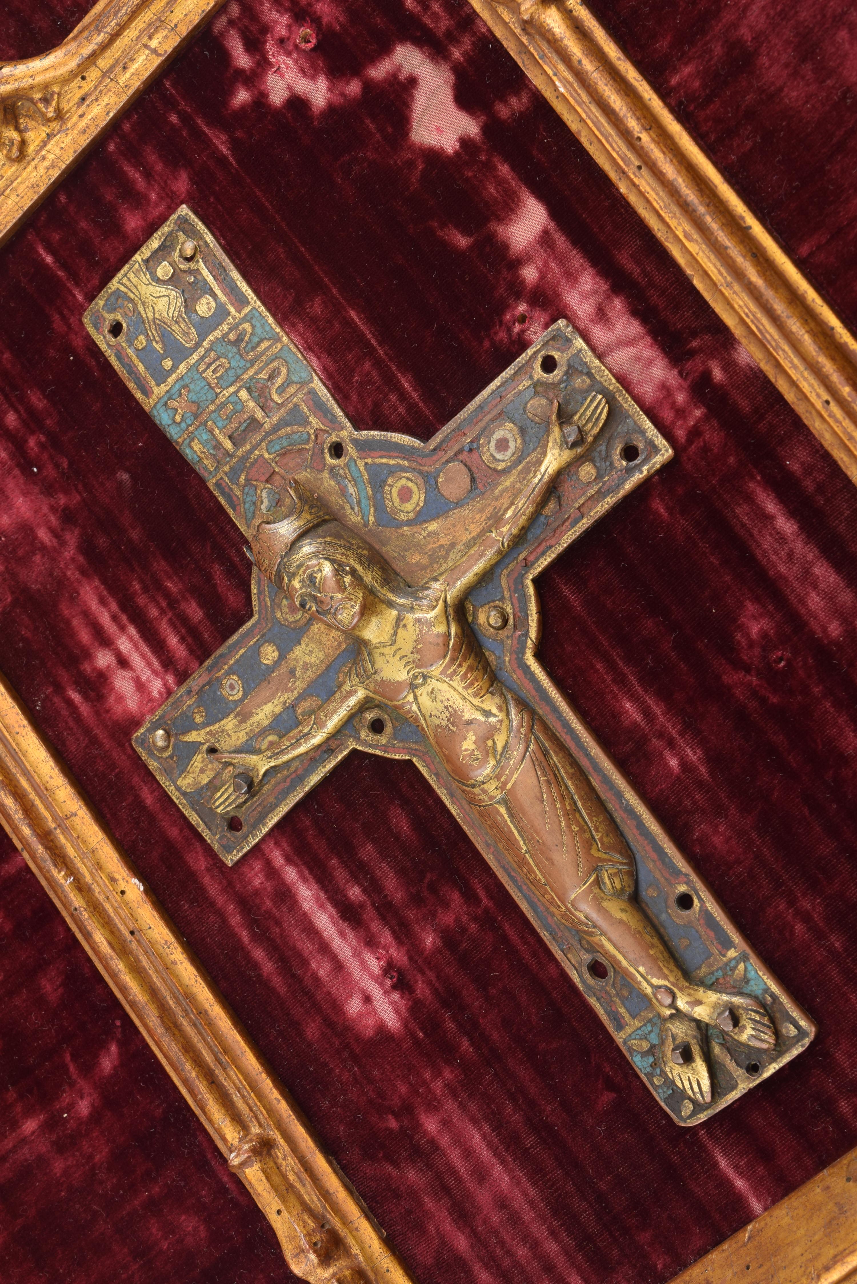Gilt Crucifix ‘Corpus Christi’ Neogothic Frame, 20th Century, Limoges