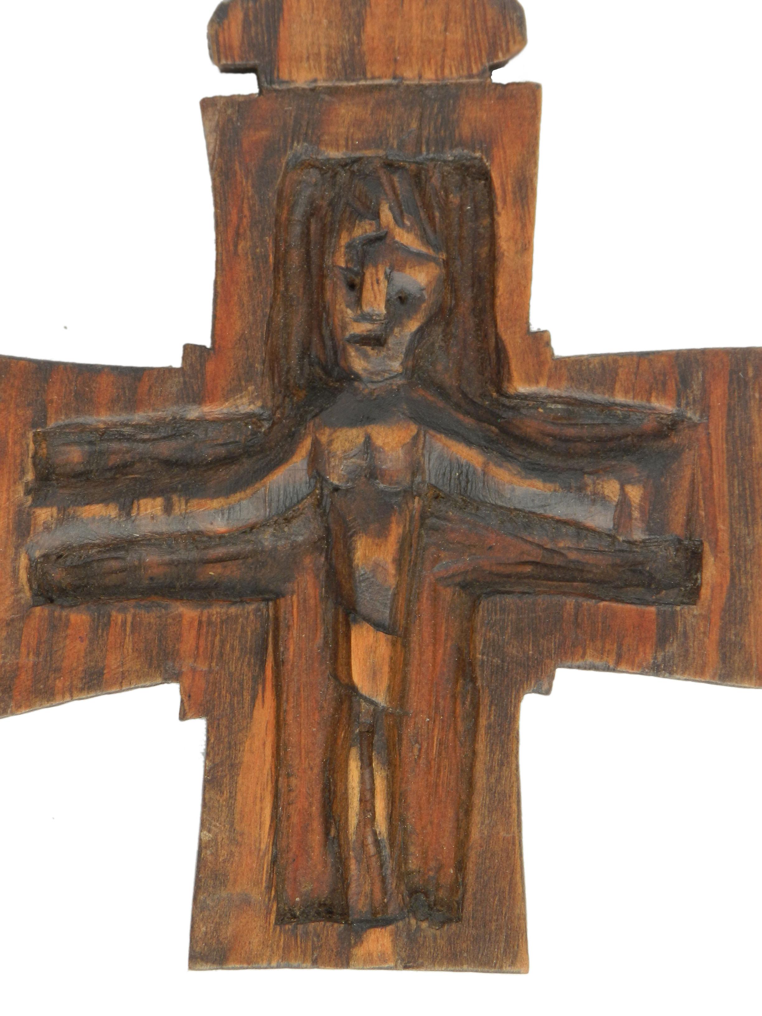 Mid-Century Modern Crucifix Mid Century Sculpture by French Sculptor FREE SHIPPING
