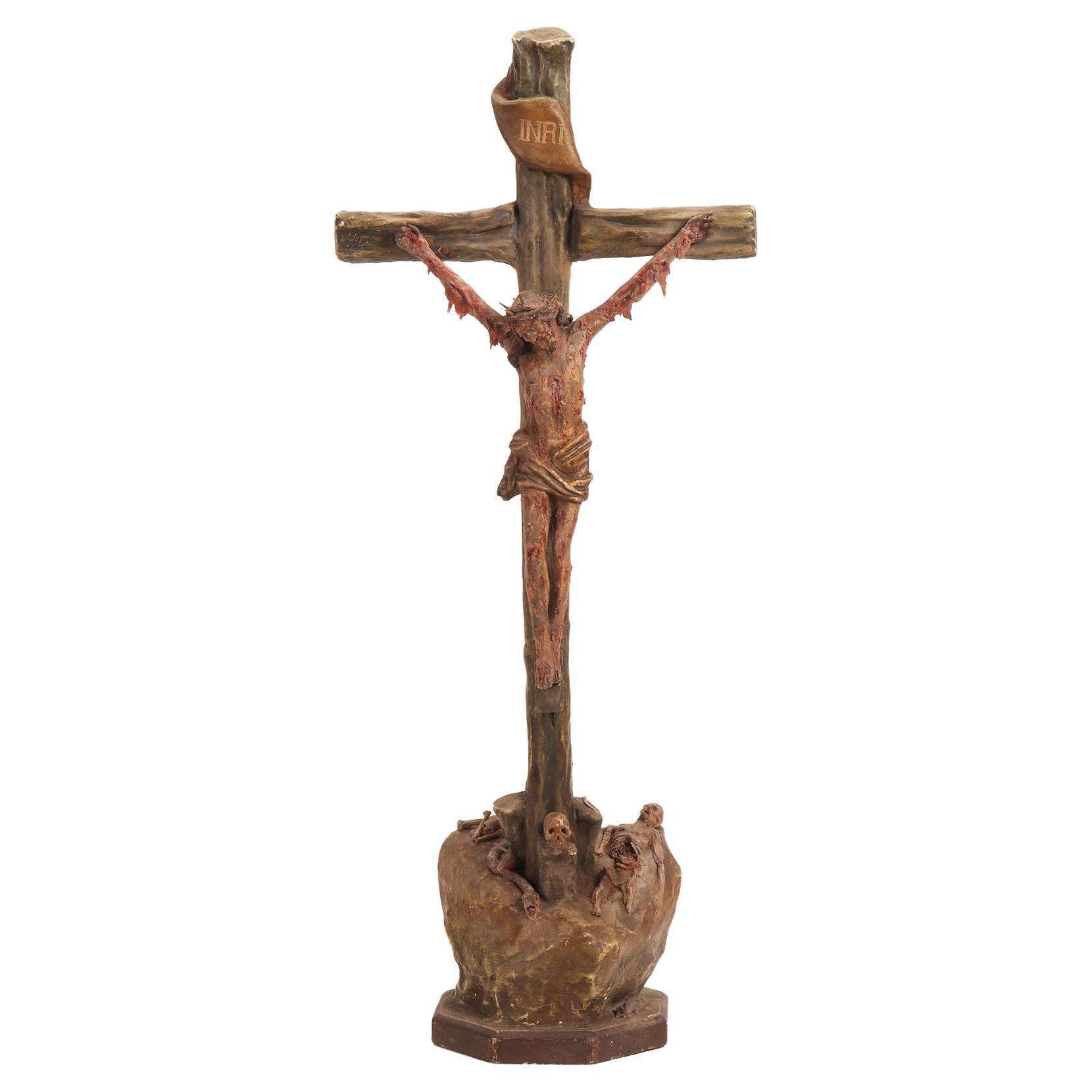 Crucifix auf dem Calvary, auch Plage des Christus genannt. Frankreich, frühes 18. Jahrhundert. im Angebot